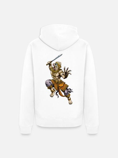 Hanuman - Ramakien - Unisex Premium Organic Zip Hoodie - white