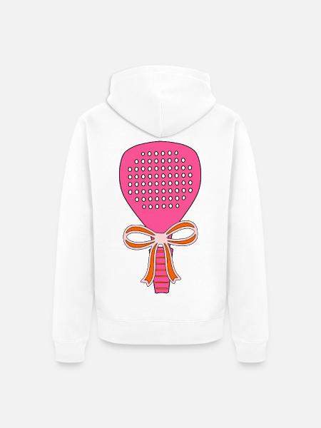 Padel Schläger Geschenk - Unisex Premium Bio Zip Hoodie - Weiß