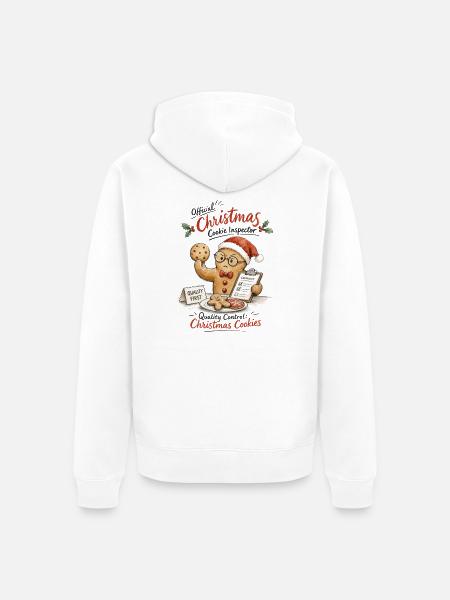 Christmas Cookie Inspector - Unisex Premium Bio Zip Hoodie - Weiß