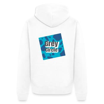 Blue Blotchy Rebellion - Unisex Premium Bio Zip Hoodie - Weiß - Hinten - Thijin (182cm)