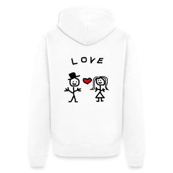 AMOUR - Veste à capuche bio Premium Unisexe - blanc - Dos - Thijin (182cm)