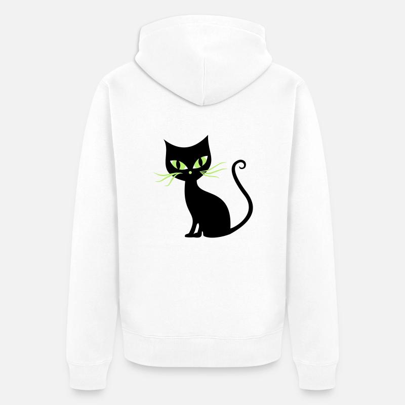 chat - Veste à capuche bio Premium Unisexe - blanc