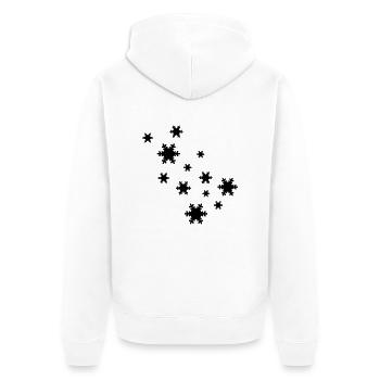 schneeflocke - Unisex Premium Bio Zip Hoodie - Weiß - Hinten - Thijin (182cm)
