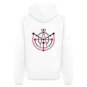 Crop Circle 9 | crop circle - Unisex Premium Organic Zip Hoodie - white - Back - Thijin (182cm)