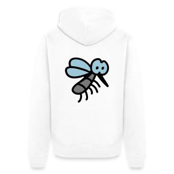 Mücke - Insekt 3 - Unisex Premium Bio Zip Hoodie - Weiß - Hinten - Thijin (182cm)