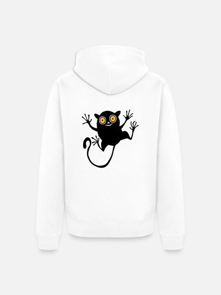 Koboldmaki (für Kinder) - Unisex Premium Bio Zip Hoodie - Weiß