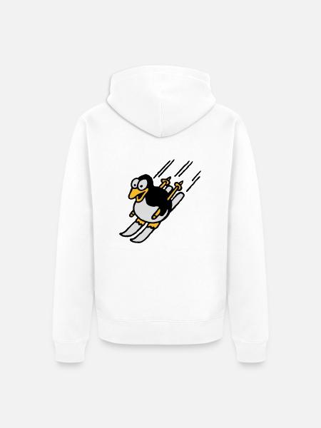pinguin_ski_022011_a_3c - Unisex Premium Organic Zip Hoodie - white