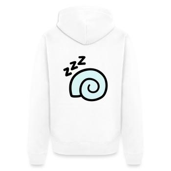Sleeping snail - Unisex Premium Organic Zip Hoodie - white - Back - Thijin (182cm)