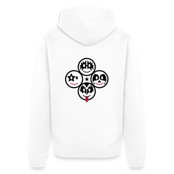 Smiley Kiss Icons (quadratisch) 3c - Veste à capuche bio Premium Unisexe - blanc - Dos - Thijin (182cm)