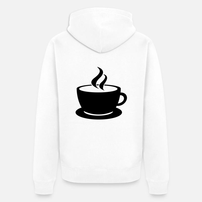 coffee cup tea cafe - Unisex Premium Bio Zip Hoodie - Weiß