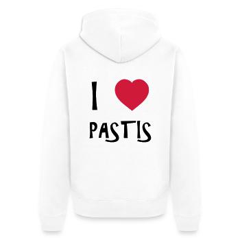 I Love Pastis [Alcohol / Alkohol] - Unisex Premium Organic Zip Hoodie - white - Back - Thijin (182cm)