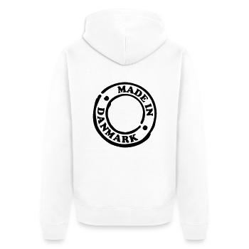 made_in_danmark__f1 - Unisex Premium Bio Zip Hoodie - Weiß - Hinten - Thijin (182cm)