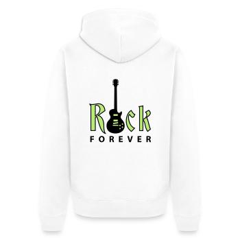 rock_gitarre_d_01_2c - Unisex Premium Organic Zip Hoodie - white - Back - Thijin (182cm)