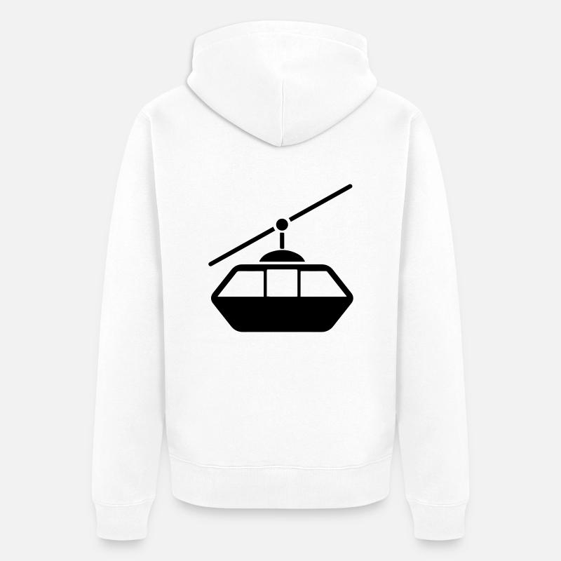Le téléphérique aérien - Veste à capuche bio Premium Unisexe - blanc