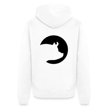 Pig Moon - Unisex Premium Bio Zip Hoodie - Weiß - Hinten - Thijin (182cm)