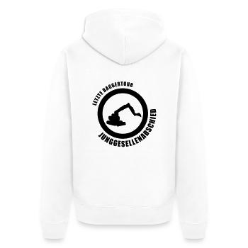 baggertour junggesellenabschied - Unisex Premium Bio Zip Hoodie - Weiß - Hinten - Thijin (182cm)