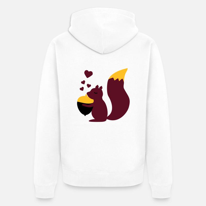 squirell love nuts - Unisex Premium Bio Zip Hoodie - Weiß
