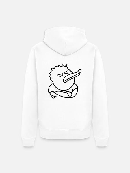 Offended Duck - Unisex Premium Organic Zip Hoodie - white