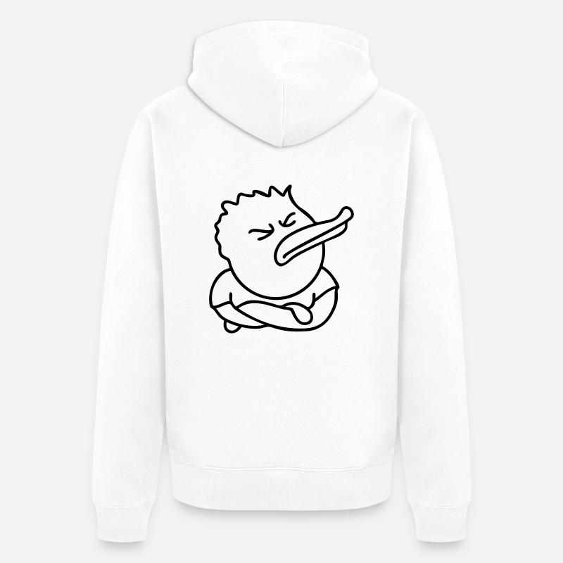 Offended Duck - Unisex Premium Bio Zip Hoodie - Weiß