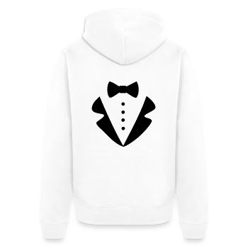 Karneval Kostüm Fasching Anzug Fliege Gentlemen - Unisex Premium Bio Zip Hoodie - Weiß - Hinten - Thijin (182cm)