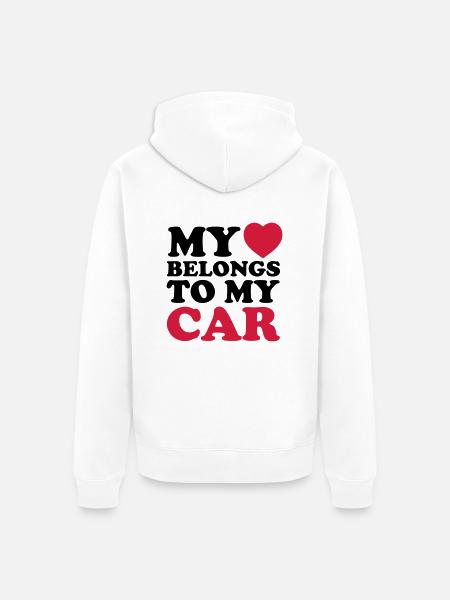 MHBTM car - Unisex Premium Organic Zip Hoodie - white