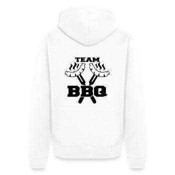 Team BBQ Logo - Unisex Premium Organic Zip Hoodie - white - Back - Thijin (182cm)