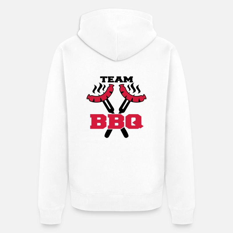 Team BBQ Logo - Veste à capuche bio Premium Unisexe - blanc