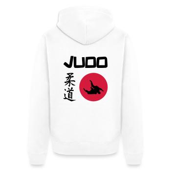 Judo - Unisex Premium Organic Zip Hoodie - white - Back - Thijin (182cm)