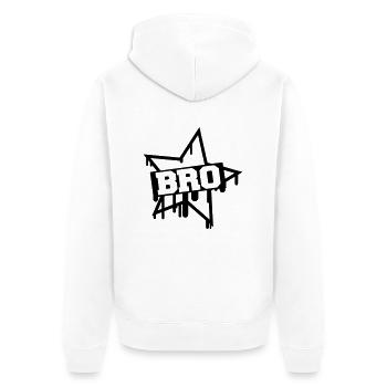 Bro Star - Unisex Premium Organic Zip Hoodie - white - Back - Thijin (182cm)