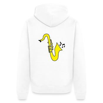 saxophones - Veste à capuche bio Premium Unisexe - blanc - Dos - Thijin (182cm)