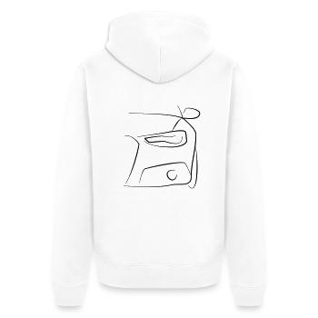 Auto Front Scheinwerfer Tribal - Unisex Premium Bio Zip Hoodie - Weiß - Hinten - Thijin (182cm)