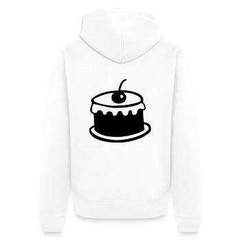 Kirsch kuchen - Unisex Premium Bio Zip Hoodie - Weiß - Hinten - Thijin (182cm)
