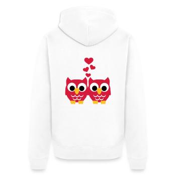 Chouette Hibou Amour - Veste à capuche bio Premium Unisexe - blanc - Dos - Thijin (182cm)