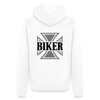 Biker - Veste à capuche bio Premium Unisexe - blanc - Dos - Thijin (182cm)
