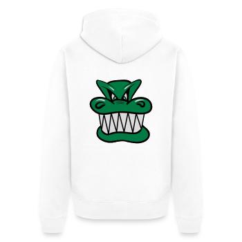 Drache böse witzig Cool Comic - Unisex Premium Bio Zip Hoodie - Weiß - Hinten - Thijin (182cm)