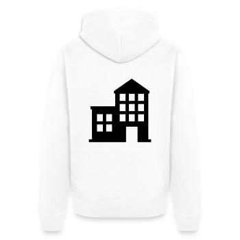 Haus - Unisex Premium Bio Zip Hoodie - Weiß - Hinten - Thijin (182cm)