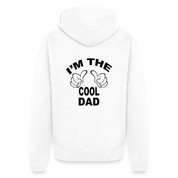 i'm the cool dad - Unisex Premium Organic Zip Hoodie - white - Back - Thijin (182cm)