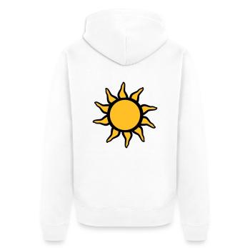 Schöne Strahlende Sonne - Unisex Premium Bio Zip Hoodie - Weiß - Hinten - Thijin (182cm)