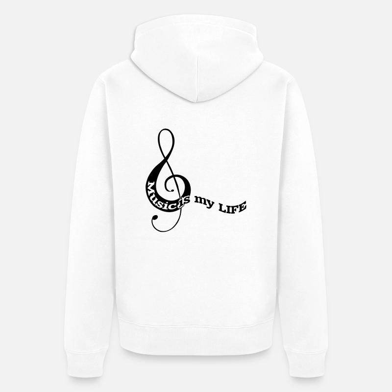 musiknote03 - Unisex Premium Bio Zip Hoodie - Weiß