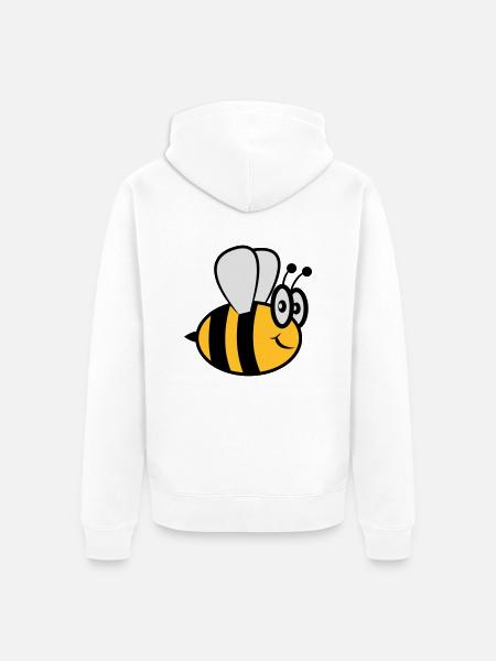 Abeille drôle mignon - Veste à capuche bio Premium Unisexe - blanc