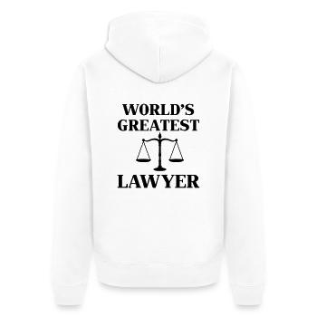 World's greatest Lawyer - Unisex Premium Bio Zip Hoodie - Weiß - Hinten - Thijin (182cm)