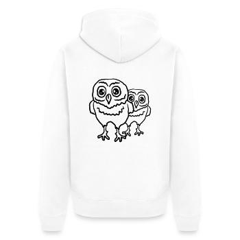 Deux petits hiboux mignons quelques Mamakind - Veste à capuche bio Premium Unisexe - blanc - Dos - Thijin (182cm)