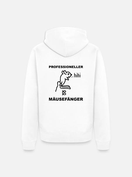 Professioneller Mäusefänger - Unisex Premium Bio Zip Hoodie - Weiß