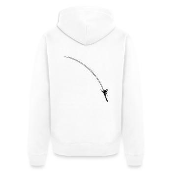 Skifahrer - Unisex Premium Bio Zip Hoodie - Weiß - Hinten - Thijin (182cm)