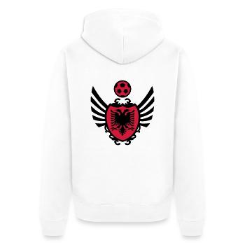 Fußball Wappen (Albanien) - Unisex Premium Bio Zip Hoodie - Weiß - Hinten - Thijin (182cm)