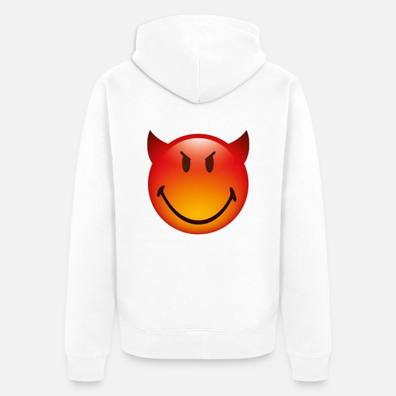 Smiley Glossy Devil - Veste à capuche bio Premium Unisexe - blanc