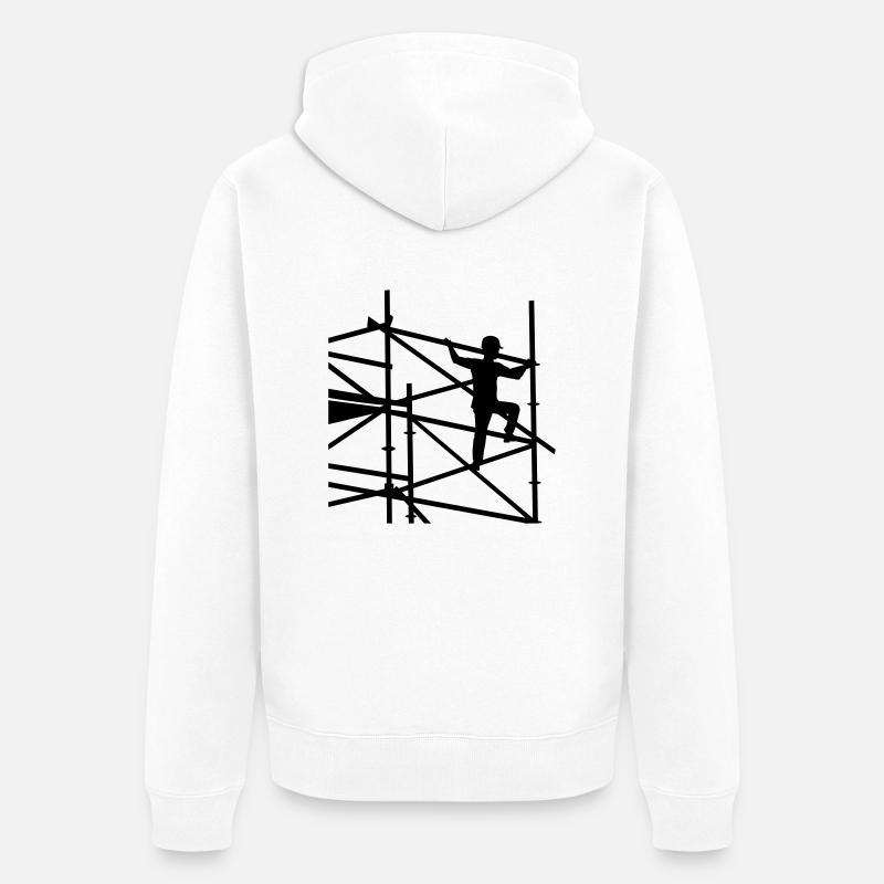Monteur d'échafaudages - Veste à capuche bio Premium Unisexe - blanc