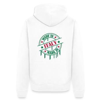 made_in_italy_02 - Unisex Premium Bio Zip Hoodie - Weiß - Hinten - Thijin (182cm)