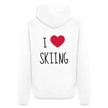 Skifahren Skifahrer Sport Ski Spieler - Unisex Premium Bio Zip Hoodie - Weiß - Hinten - Thijin (182cm)
