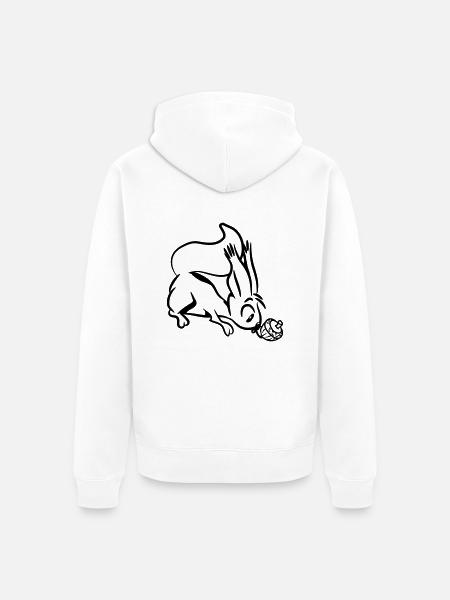 Eichhörmchen süss witzig - Unisex Premium Bio Zip Hoodie - Weiß